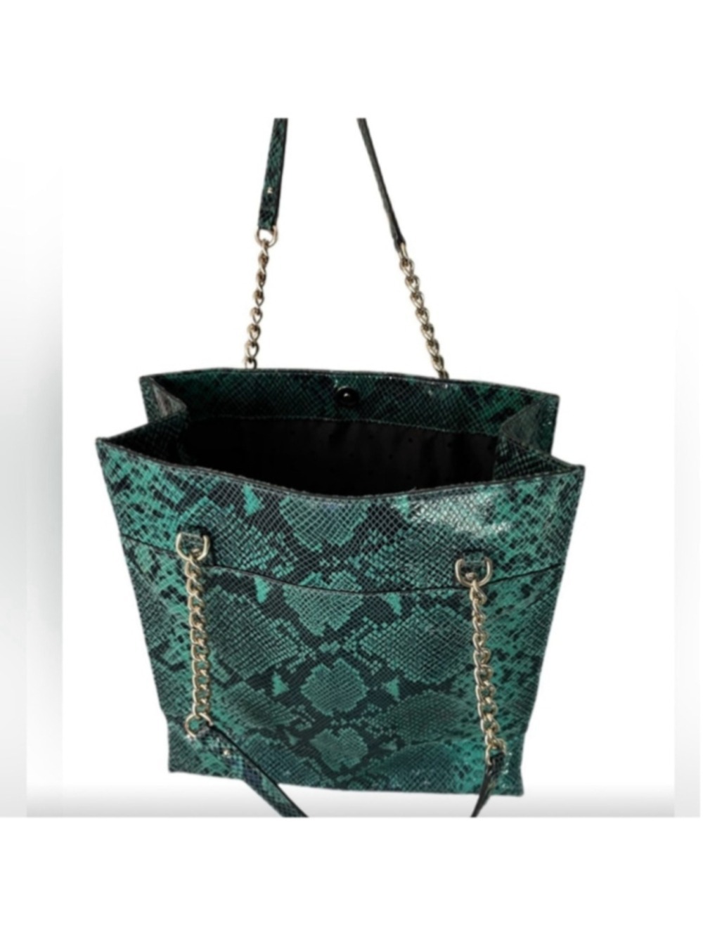 Kate Spade Denee South Kensington Teal Snakeskin Leather Tote Shoulder Bag - Picture 5 of 15
